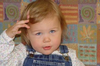 What is this thing Mommy put on my head??? (Reagan)