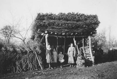 Old French photo13.   Brush arbor with females.
