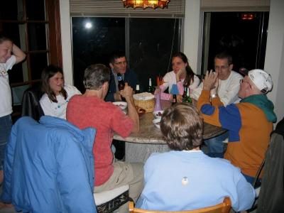 Indoor Group Photo at the Dinner Table