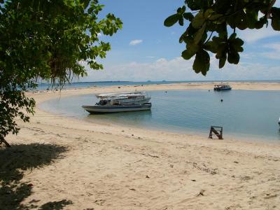 The small boat that brought us to the island