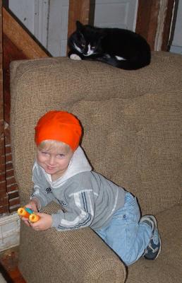 James in Melissa's Swim Cap