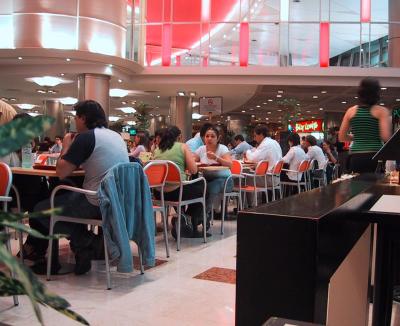 Lunch, food court in Gallaria Pacifica