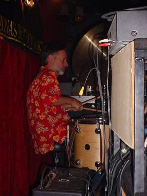 backstage <br> Joe on drums