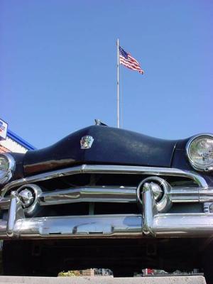 American Flag black 1951 Ford 4 door sedan