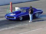 blue drag racer