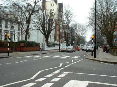 Abbey Road with the White Studios in the Background