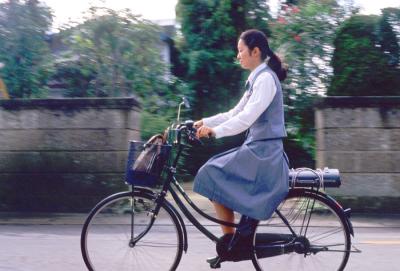 Girl on a bike