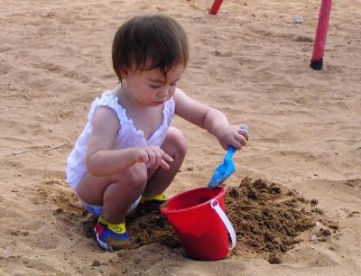 Playing in the sand