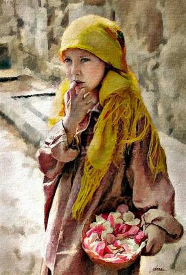 girl with yellow scarf