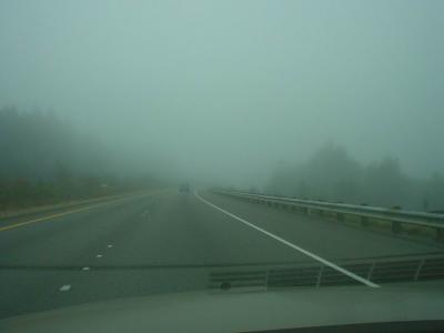 on my way there... kinda foggy, luckily it cleared up further south