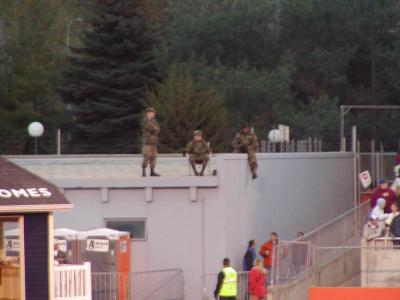 nah, they were just the rotc guys shooting their canon everytime they scored, which was WAY too much