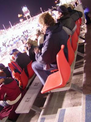 i should've rented one of these plastic chair things that clipped on. my butt was frozen to the aluminum