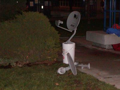 die-hard tv fans... bring their own direct-tv antennas!