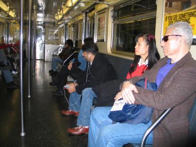 Lucy Liu rides the C train