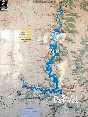  Katse Dam map - a long, thin dragon