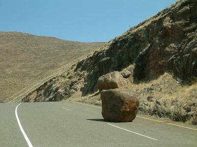 Sometimes boulders land in the road!