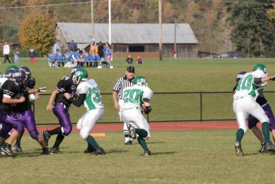 Nathan Wood running through a big hole