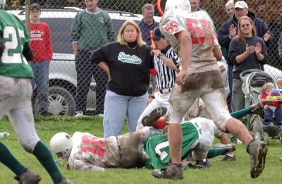 Nick Wan tackling the QB