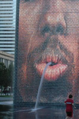 the face on the fountain