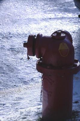 fire hydrant and icy snow