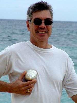 John displaying the puka-puka bra
