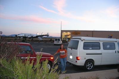 Our campsite at the airport in Valle