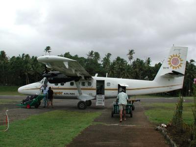 Our plane at the airport on Taveuni