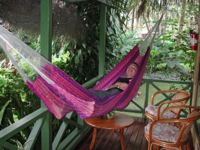 Hammock on the porch of our bure