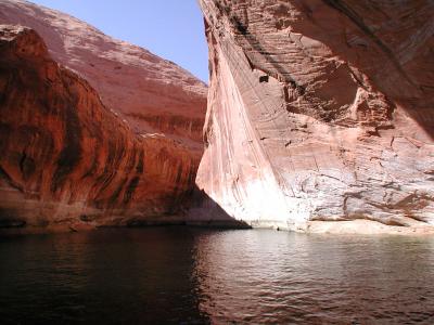 Red rock and water