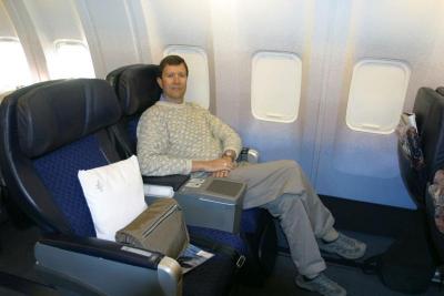 Traveling Business Class (love those frequent flyer miles!!)