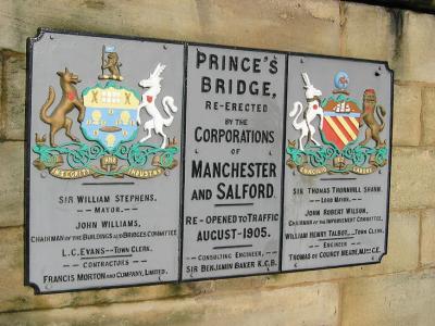 Prince's bridge, the border between Manchester and Salford