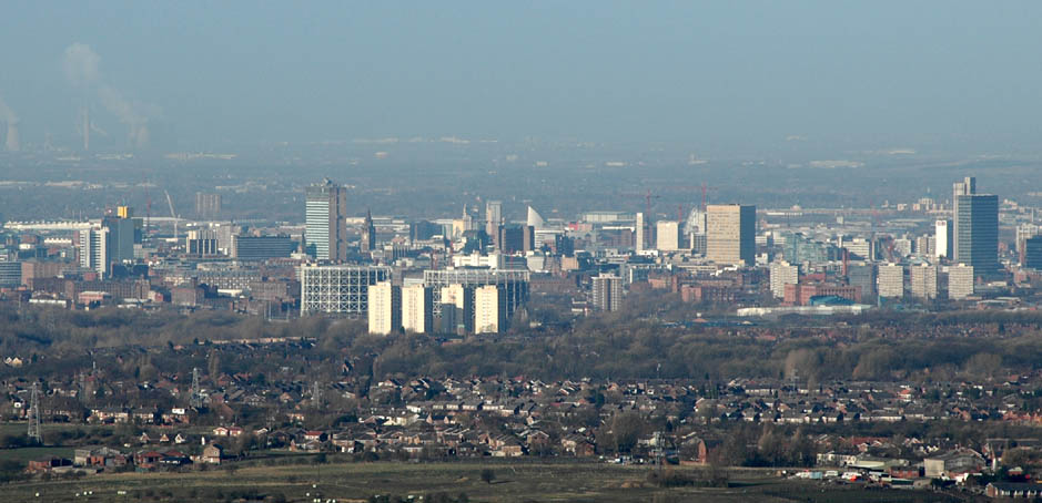 Manchester from Hartshead Pike, March 2005
