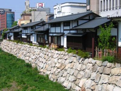 Traditional shops along the Metoba-gawa