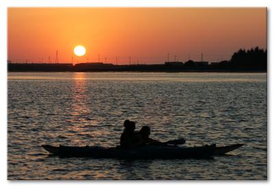 Sunset rowing