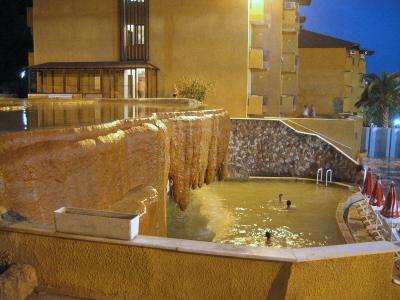 Our hotel's own warm calcium terrace-pools, water transported from the mountain.  Decadent  :-)