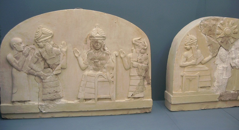 Low reliefs with broken pieces restored