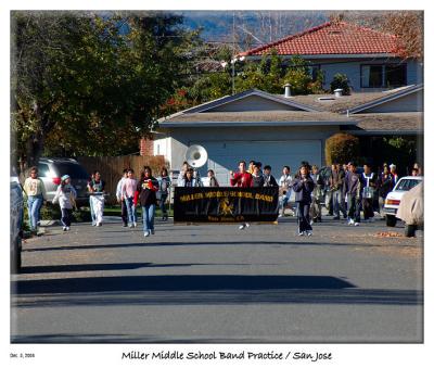Miller Middle School Marching Band Practice