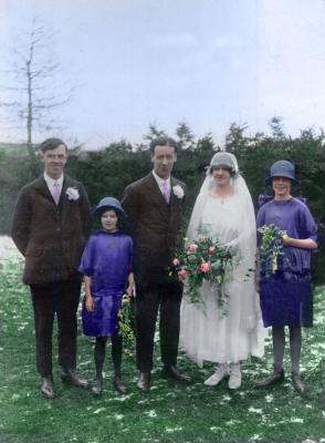 Grand Parents Wedding Coloured and repaired