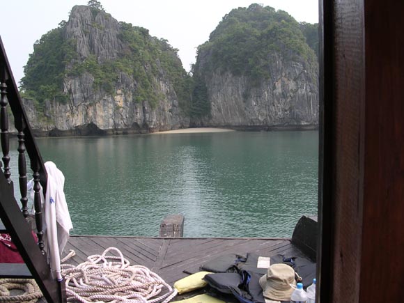 Went swimming before lunch on the boat
