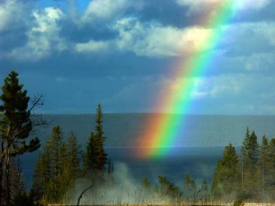 Rainbow over Yellowstone Lake