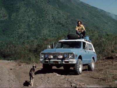 The Major Dog makes a pit stop in the lower Andes of Ecuador, en route to Bolivia. August, 1976