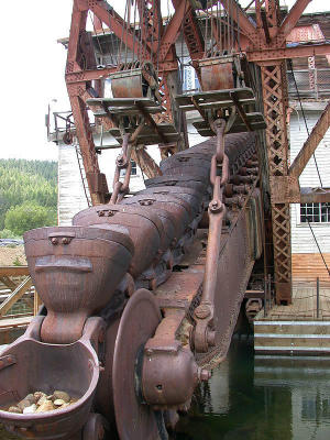 Gold dredge close-up