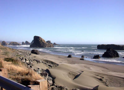 Water, rocks, and sand