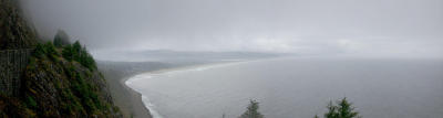 Oregon coast fog panorama
