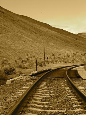 Sepia Railroad Tracks