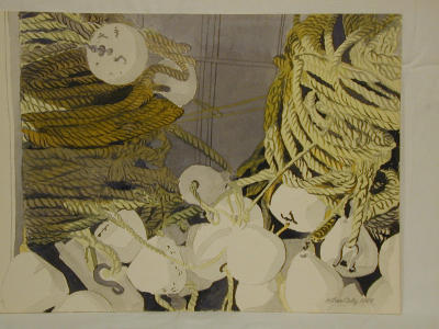 Fishing Ropes and Floats 20> x  14   Signature on front 1969