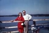 Ethel Aaron On ferry over the Hawassi River Near Clevelnad Tenn.