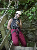 abseiling in practice, in a 36 meters deep cave