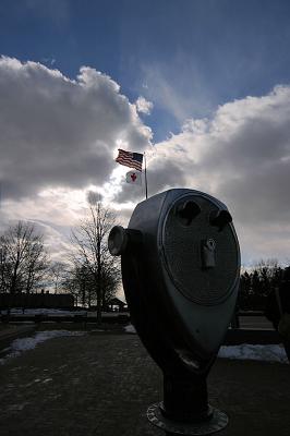 sunshine on the American flag