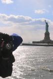 Lucky hat goes to Liberty Island